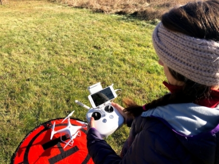 Cary testing the drone systems