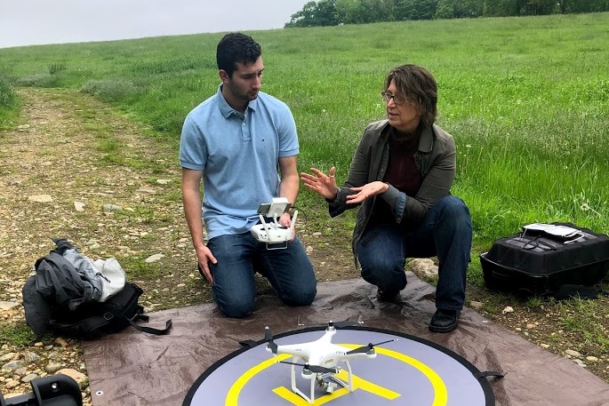 Nancy testing the drone systems
