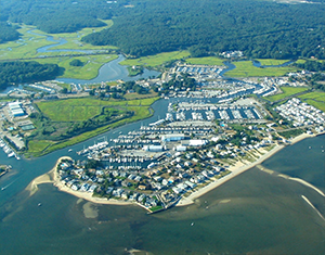 Aerial of a CT shore
