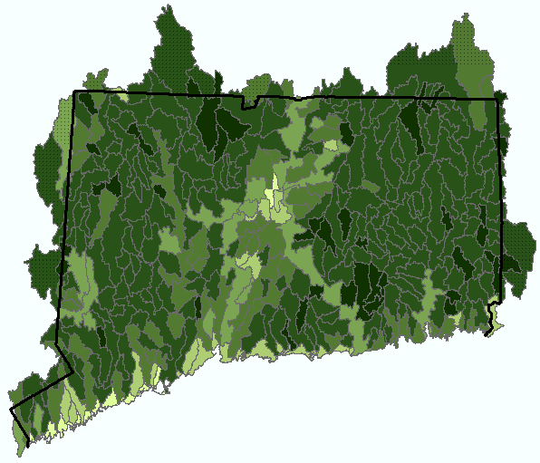 Percent Forest in sub-regional basins,2006