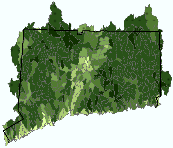 Percent Forest in sub-regional basins,2006